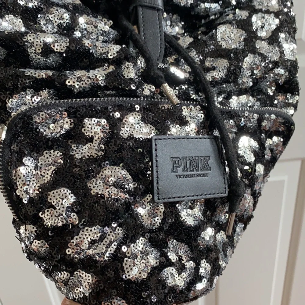 PINK  Victoria’s Secret Cheetah Sequin Backpack